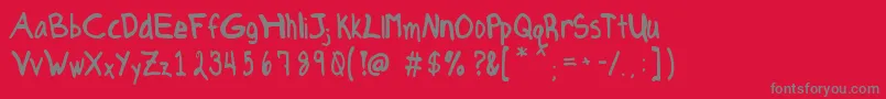 Axe Hand Font – Gray Fonts on Red Background
