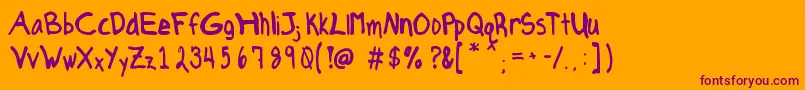 Axe Hand Font – Purple Fonts on Orange Background