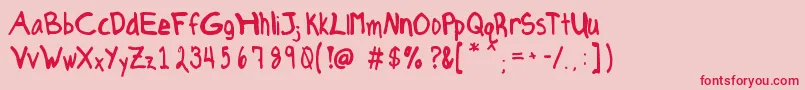 Axe Hand Font – Red Fonts on Pink Background