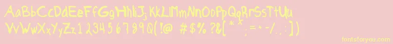 Axe Hand Font – Yellow Fonts on Pink Background