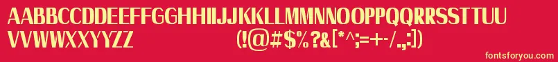 フォントAxile   Personal Use Only – 黄色の文字、赤い背景