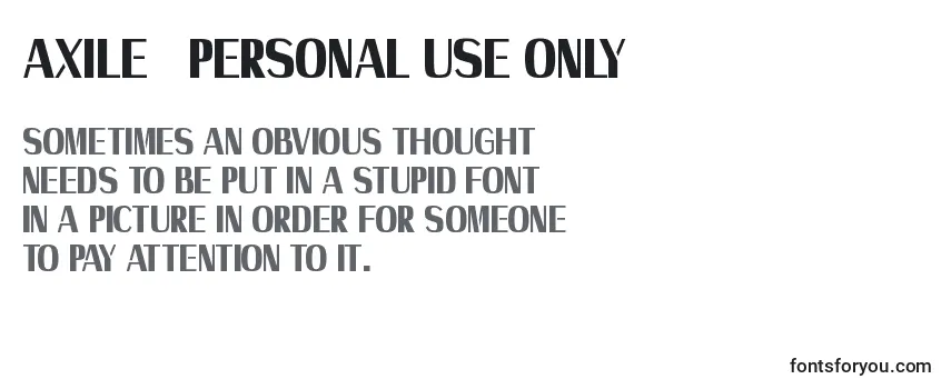 Axile   Personal Use Only Font