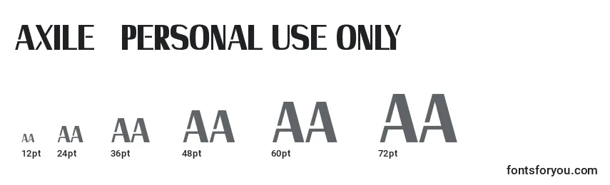 Axile   Personal Use Only (120367) Font Sizes