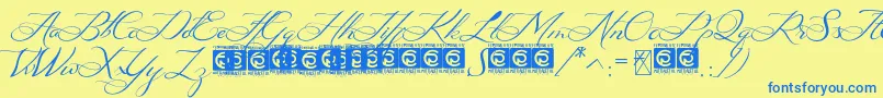 Ayana FreeVersion-Schriftart – Blaue Schriften auf gelbem Hintergrund