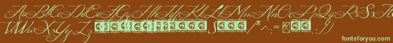 Ayana FreeVersion Font – Green Fonts on Brown Background