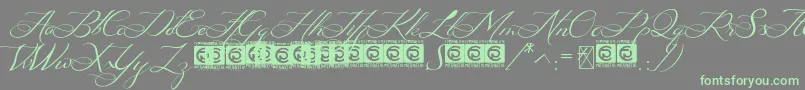 Ayana FreeVersion Font – Green Fonts on Gray Background