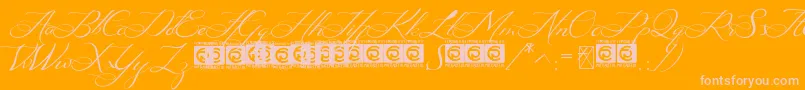 Ayana FreeVersion-Schriftart – Rosa Schriften auf orangefarbenem Hintergrund