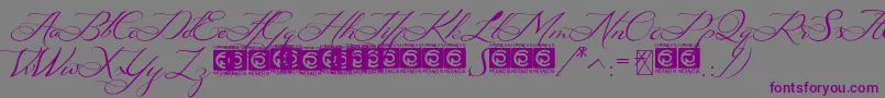 Ayana FreeVersion-fontti – violetit fontit harmaalla taustalla