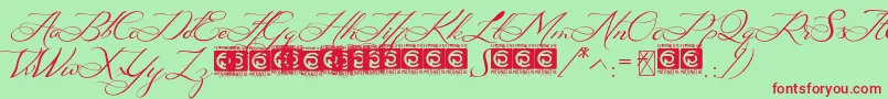 Ayana FreeVersion Font – Red Fonts on Green Background