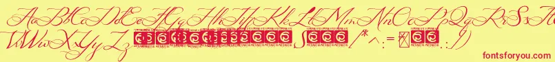 Ayana FreeVersion Font – Red Fonts on Yellow Background