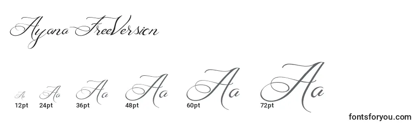 Ayana FreeVersion Font Sizes