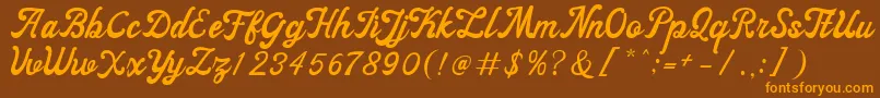 ayangduit Font – Orange Fonts on Brown Background