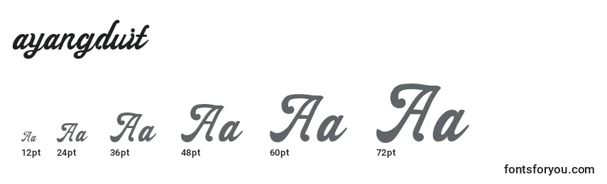 Größen der Schriftart Ayangduit