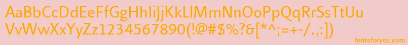 LinotypefinneganRegular Font – Orange Fonts on Pink Background