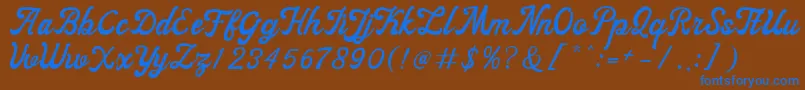 ayangduit Font – Blue Fonts on Brown Background