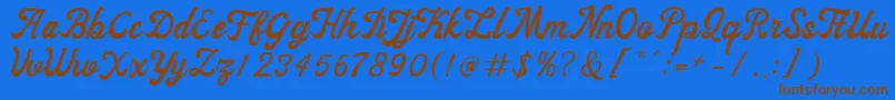 ayangduit Font – Brown Fonts on Blue Background