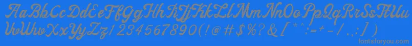 ayangduit-Schriftart – Graue Schriften auf blauem Hintergrund
