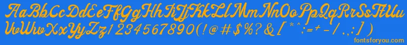 ayangduit Font – Orange Fonts on Blue Background