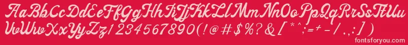 ayangduit Font – Pink Fonts on Red Background