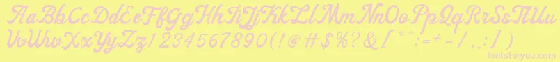 ayangduit Font – Pink Fonts on Yellow Background