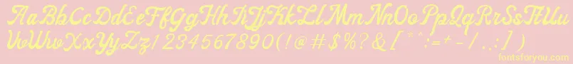 ayangduit Font – Yellow Fonts on Pink Background