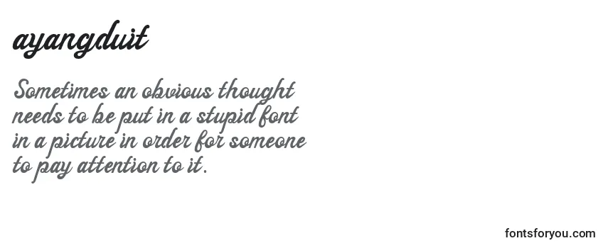 Review of the Ayangduit (120370) Font