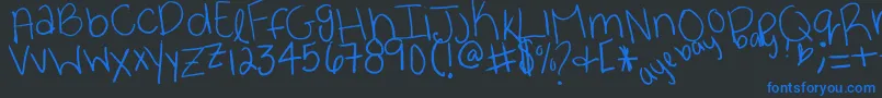 ayebaybayР№ Font – Blue Fonts on Black Background