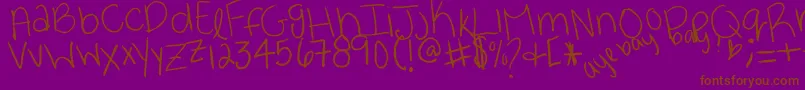 ayebaybayР№ Font – Brown Fonts on Purple Background