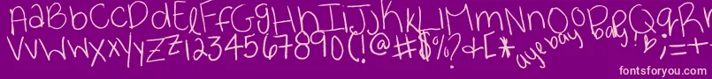 ayebaybayР№ Font – Pink Fonts on Purple Background