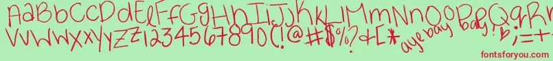 Czcionka ayebaybayР№ – czerwone czcionki na zielonym tle