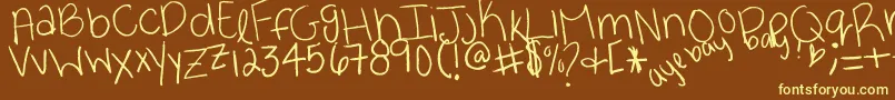 ayebaybayР№ Font – Yellow Fonts on Brown Background