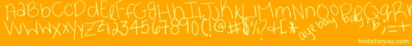 ayebaybayР№ Font – Yellow Fonts on Orange Background