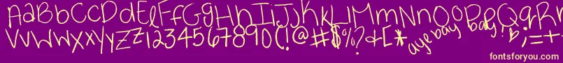 ayebaybayР№ Font – Yellow Fonts on Purple Background