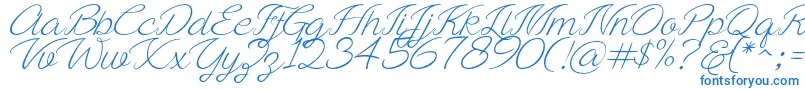 fuente Ayla script Free Demo – Fuentes Azules Sobre Fondo Blanco