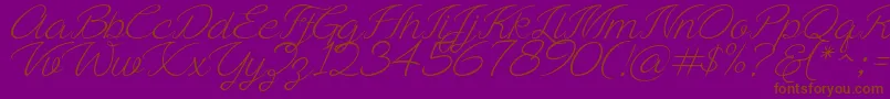 Ayla script Free Demo-Schriftart – Braune Schriften auf violettem Hintergrund