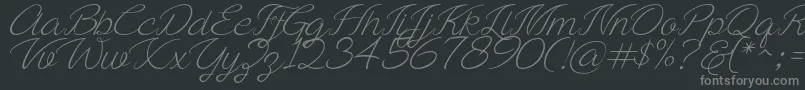 フォントAyla script Free Demo – 黒い背景に灰色の文字