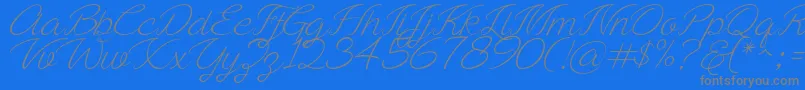 Ayla script Free Demo-Schriftart – Graue Schriften auf blauem Hintergrund