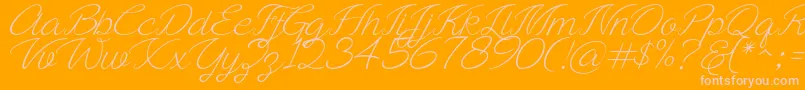 Ayla script Free Demo-Schriftart – Rosa Schriften auf orangefarbenem Hintergrund