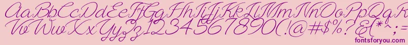 Ayla script Free Demo-Schriftart – Violette Schriften auf rosa Hintergrund