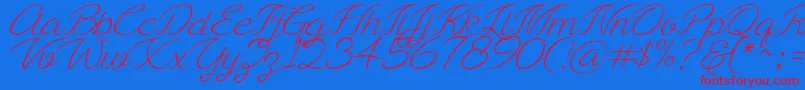 Weitere Informationen zur Ayla script Free Demo-Schriftart Ayla script Free Demo-Schriftart – Rote Schriften auf blauem Hintergrund