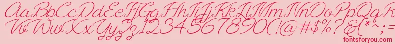 Ayla script Free Demo Font – Red Fonts on Pink Background