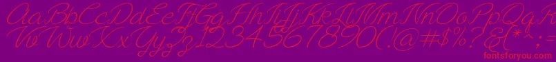 Ayla script Free Demo Font – Red Fonts on Purple Background