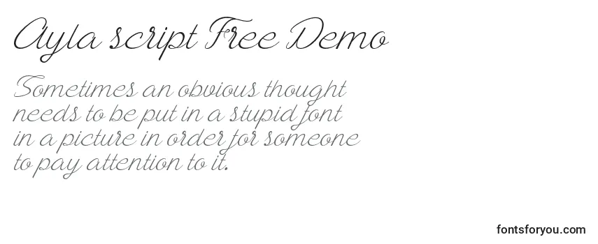Review of the Ayla script Free Demo Font