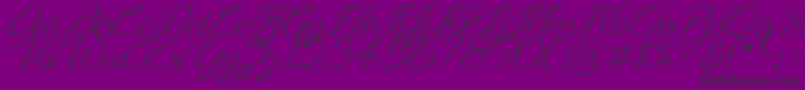 Ayla script Free Demo-Schriftart – Schwarze Schriften auf violettem Hintergrund