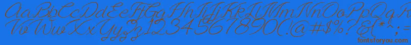 fuente Ayla script Free Demo – Fuentes Marrones Sobre Fondo Azul