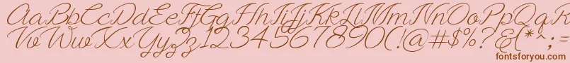 Ayla script Free Demo-Schriftart – Braune Schriften auf rosa Hintergrund