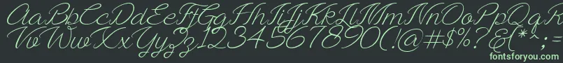 Ayla script Free Demo Font – Green Fonts on Black Background