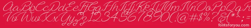 fuente Ayla script Free Demo – Fuentes Rosadas Sobre Fondo Rojo
