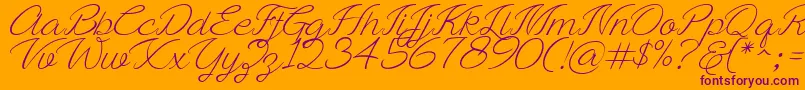 Ayla script Free Demo Font – Purple Fonts on Orange Background