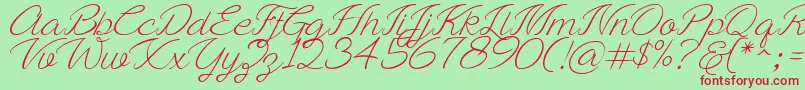 Ayla script Free Demo Font – Red Fonts on Green Background